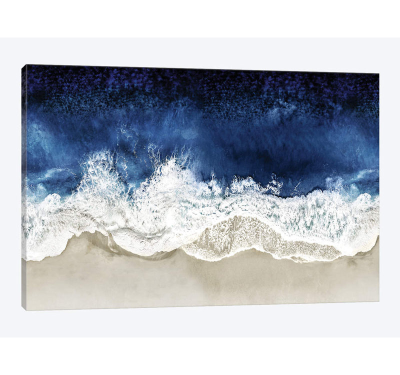 Indigo Waves from Above II Coastal Landscape Canvas Print