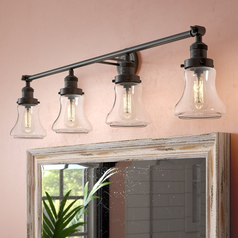 Edda 4 - Light Dimmable Vanity Light, Brushed Brass, Clear, 6 Watt Vinage LED Bulb