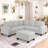 Sectional Corner Sofa L-Shape Couch Space Saving With Storage Ottoman & Cup Holders Design For Large Space Dorm Apartment-926361445