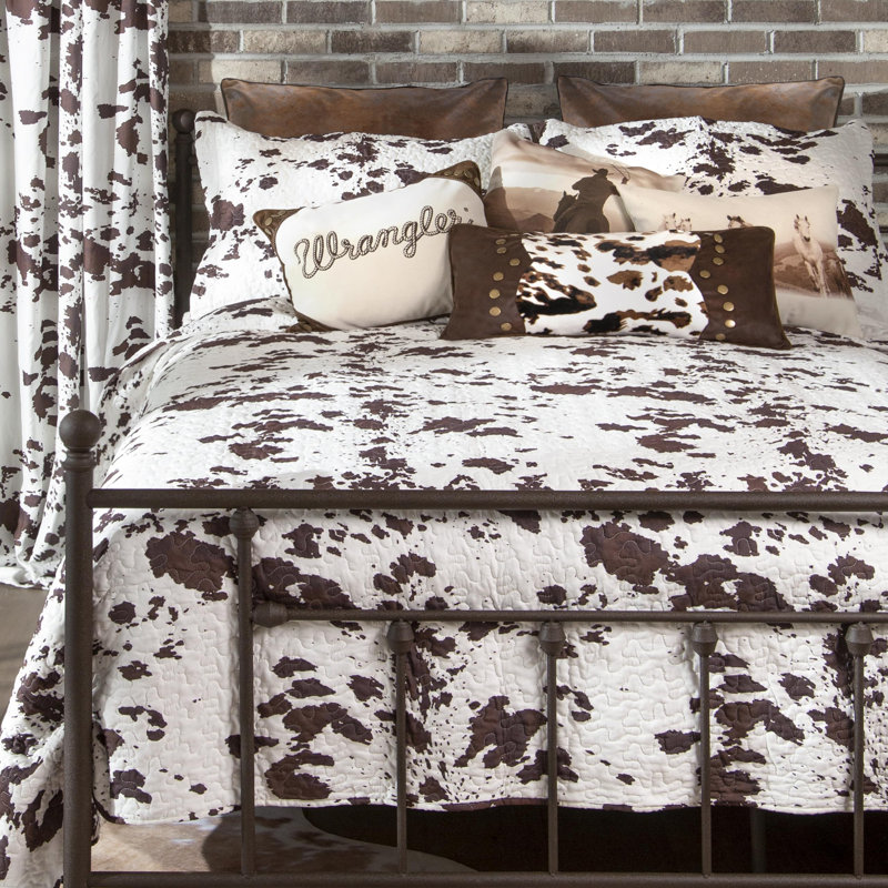 Wrangler Cowhide Twin Quilt Bedding Set, Twin Quilt + 1 Standard Sham