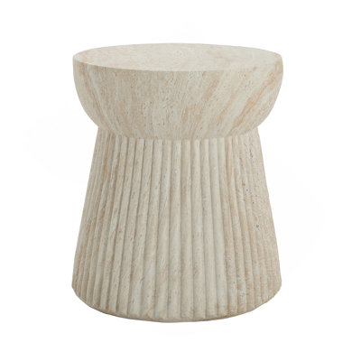 Table d'appoint d'extérieur en béton de travertin