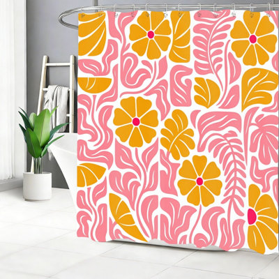 Rideau de douche à motif floral rétro 72 po x 72 po Retro Family