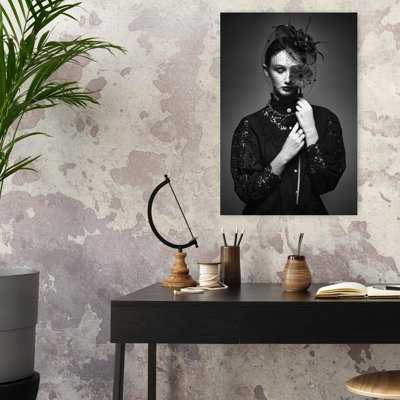 Art mural contemporain abstrait noir et blanc