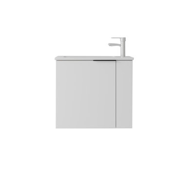 Meuble-lavabo flottant 22 po avec lavabo, porte à fermeture en douceur, lavabo en céramique, contreplaqué
