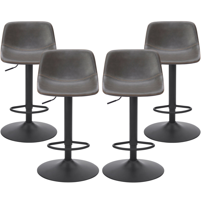 Ensemble de 2 tabourets de bar réglables, Gris
