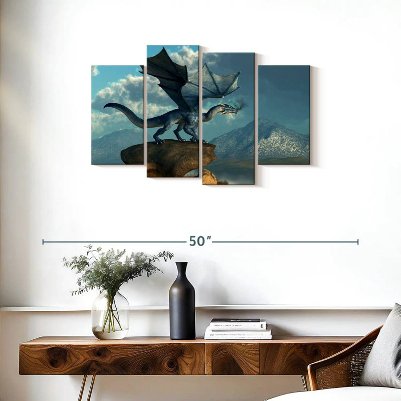 Kelan Blue Dragon, 22" H x 36" W