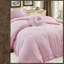 Charmant ensemble de literie rose, édredon simple / simple en microfibre à volants texturés pour un style de chambre toutes saisons