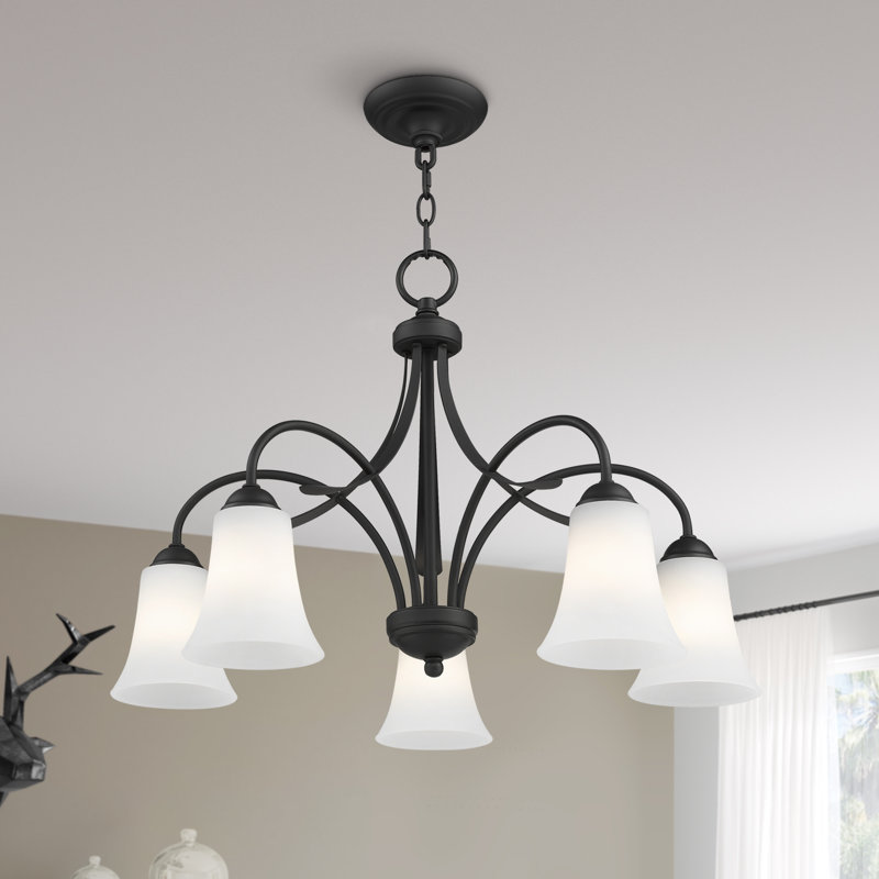 Lustre unique classique / traditionnel à 5 lumières, Noir