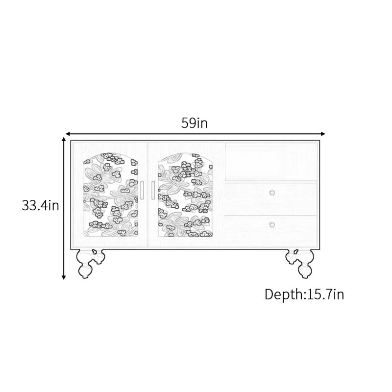 Buffet de luxe rétro de style américain, Blanc