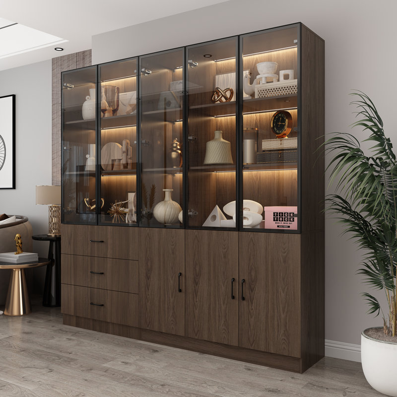 Vitrine 78,7 "à porte vitrée avec lumières DEL