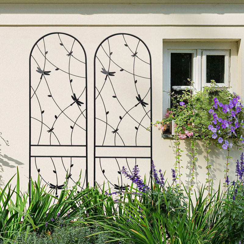 Treillis de jardin en métal antirouille de 86,7 po x 19,7 po, paquet de 2, support pour plante d'extérieur, treillis 19,7 po, pour les besoins d'escalade