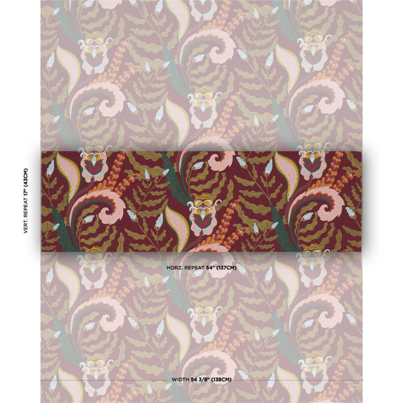 Schumacher X Laura Gonzalez Jaipur Fantaisie Fabric, Purple