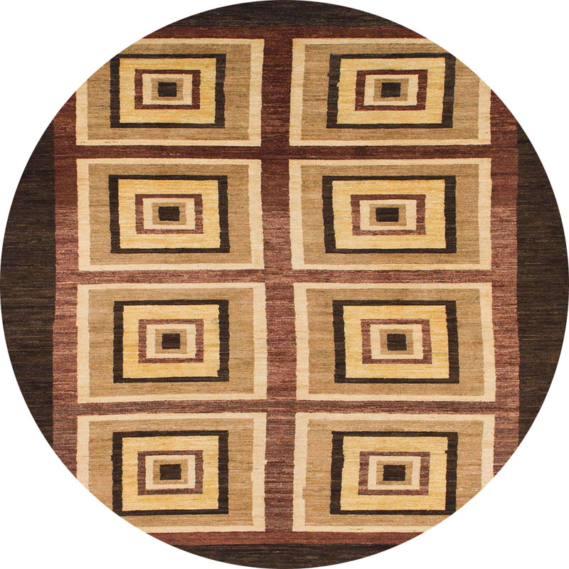 Tapis décoratif multicolore à motif abstrait, Rond 7 pi