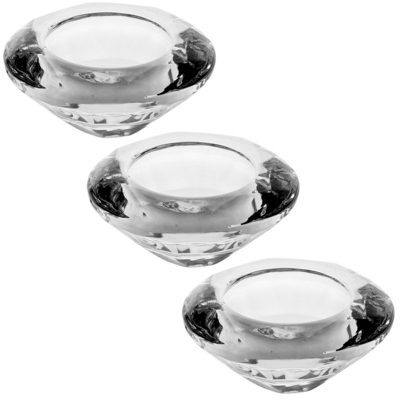 3 Piece Glass Tabletop Tealight Holder Set
