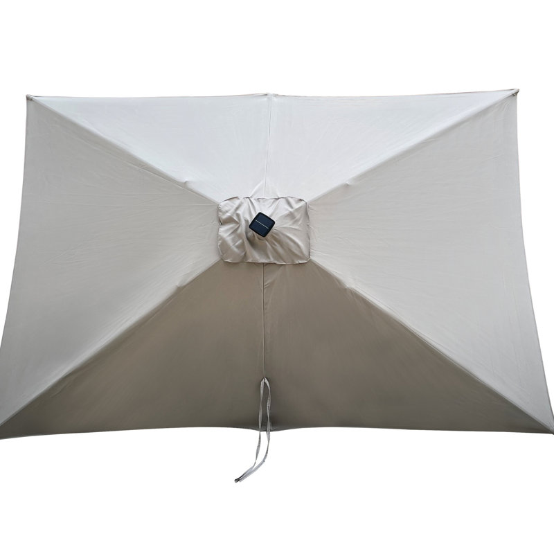 Parasol solaire 10x6.5ft. Auvent. Fade. Facile à soulever et à incliner. 26 Bright. Mât noir. Gris moyen Lumières rectangulaires 10 pi x 6,5 pi Garden Beautification. Assemblage. Pour la cour arrière