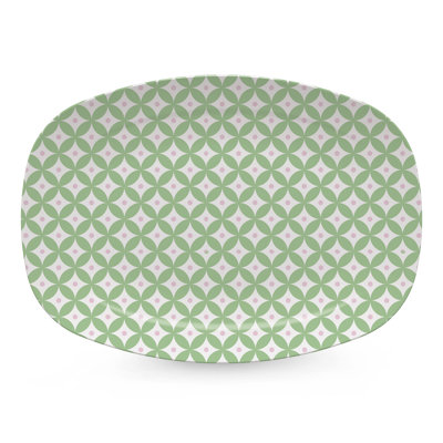 Plateau géométrique vert et rose Rosa