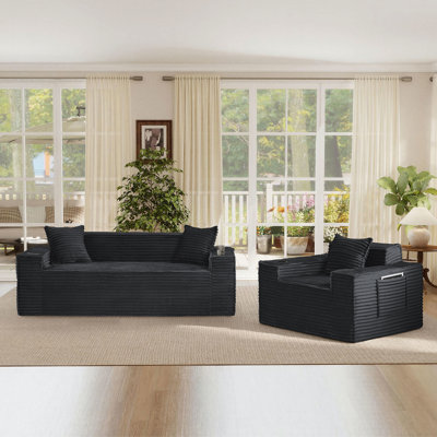 Ensemble de salon moderne 2 pièces avec fauteuil et canapé