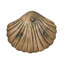 Plateau décoratif coquillage en fer 15,7 x 14,5 x 3 po avec finition bronze-1961916798