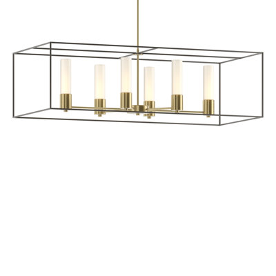Luminaire suspendu linéaire à 6 lumières pour îlot de cuisine Portico