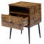 Ensemble de 2 tables de chevet brun antique avec tiroir et tablette ouverte, petites tables de chevet / tables d'appoint étroites pour chambre à coucher, salon, dortoir, appartement, entrée, bureau, tables de bout modernes avec rangement pour petits espaces-975567838-1055284709