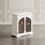 Armoire d'appoint de style transitionnel arqué 33 po avec portes en verre Sherree-106492255
