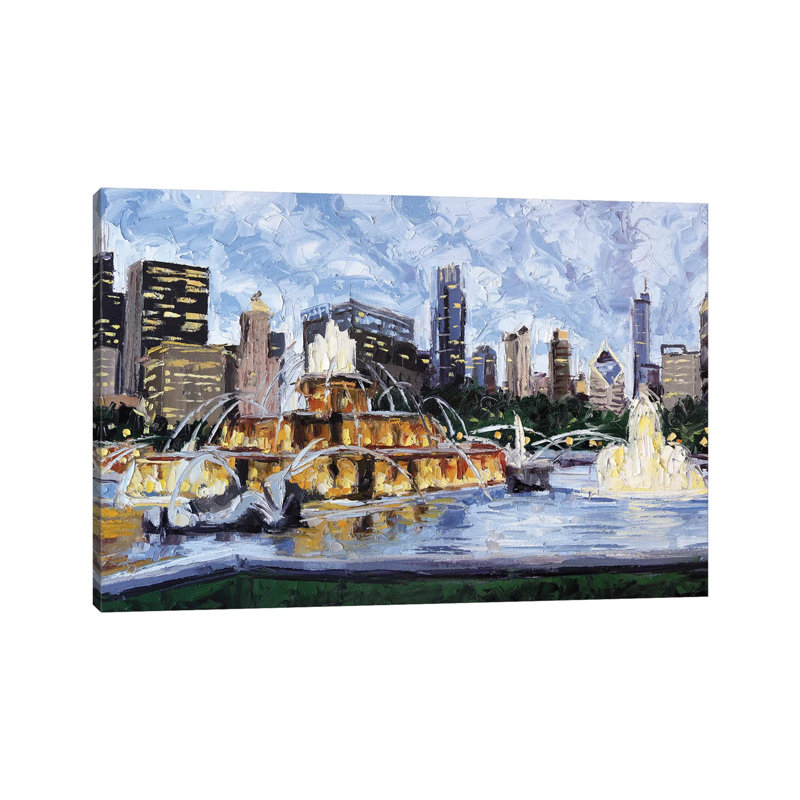 Buckingham Fountain by Roger Disney - Wrapped Canvas Gallery-Wrapped Canvas Giclée, 20.32 cm H x 30.48 cm W