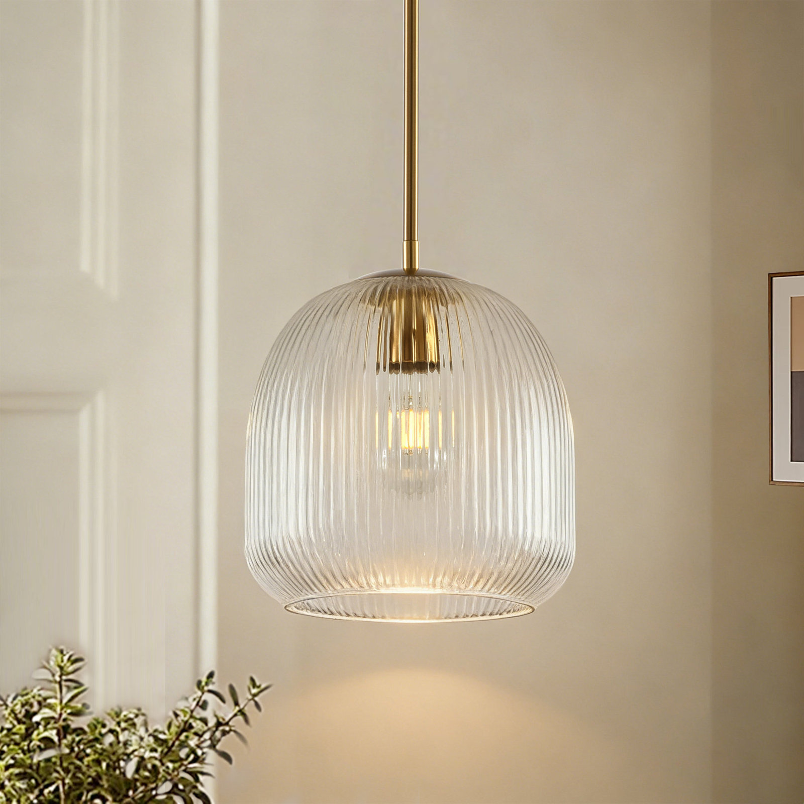 Dimmable Single Light Pendant, Rose Gold