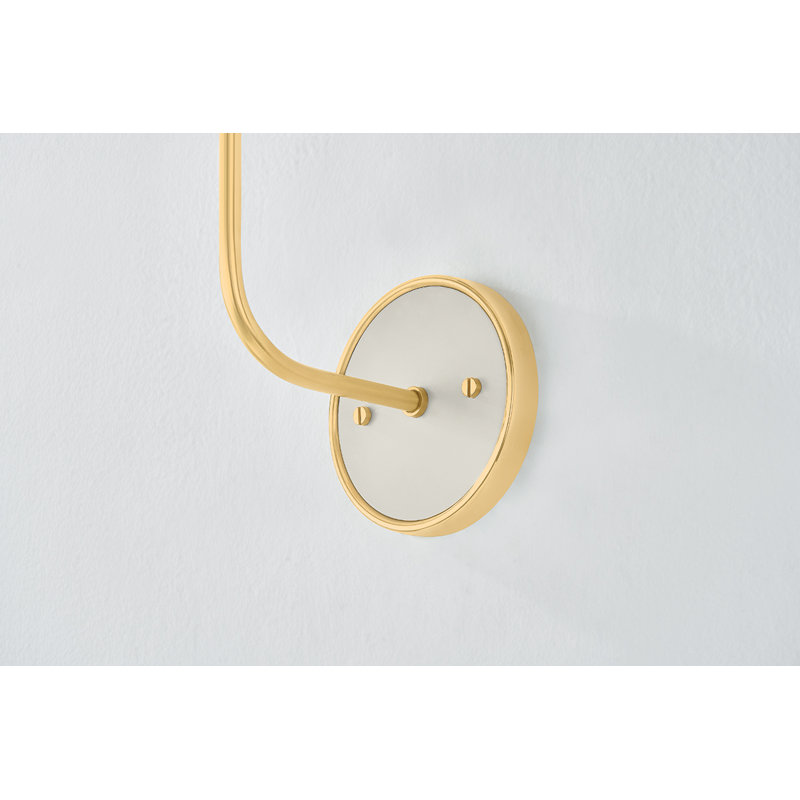 Wedgewood Wall Sconce in Aged Brass and Off-White by Mark D. Sikes, Gold