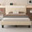 Santrese Upholstered Platform Bed Frame with Modern Headboard, Charging Station, No Box Spring Needed-221802600-221802602