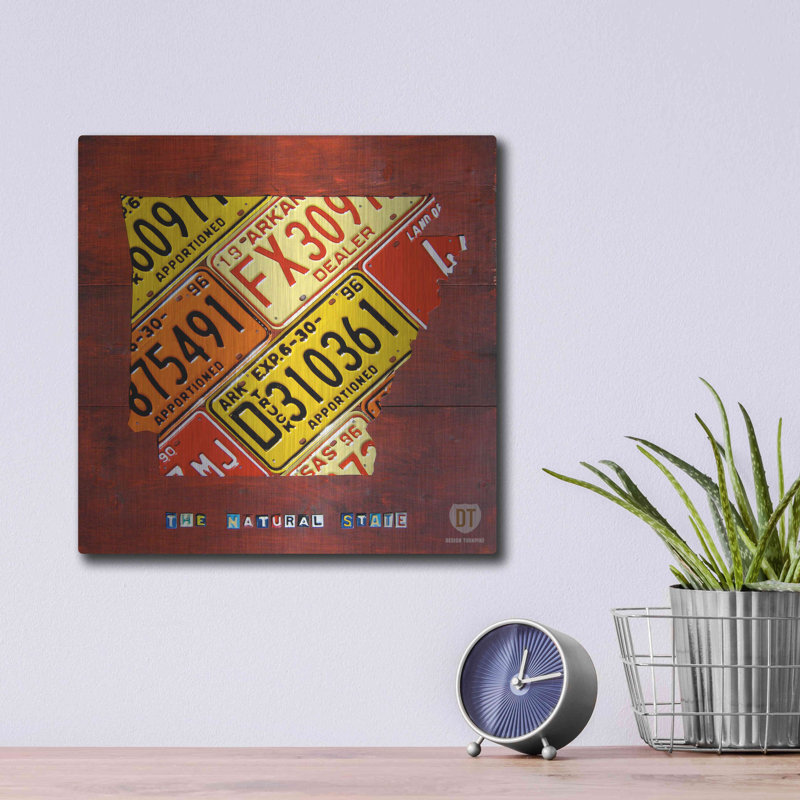 «Arkansas Map» par Design Turnpike, H 12 po x l 12 po