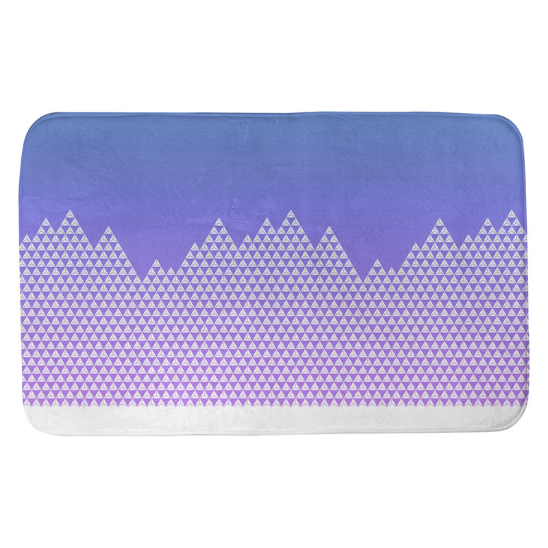 Tapis de salle de bain mountain Leffel, l 21 po x L 34 po, Bleu / Mauve