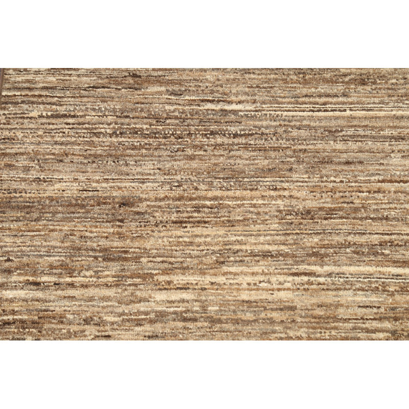 Tapis brun noué à la main de conception unique 2 pi 7 po x 4 pi 0 po