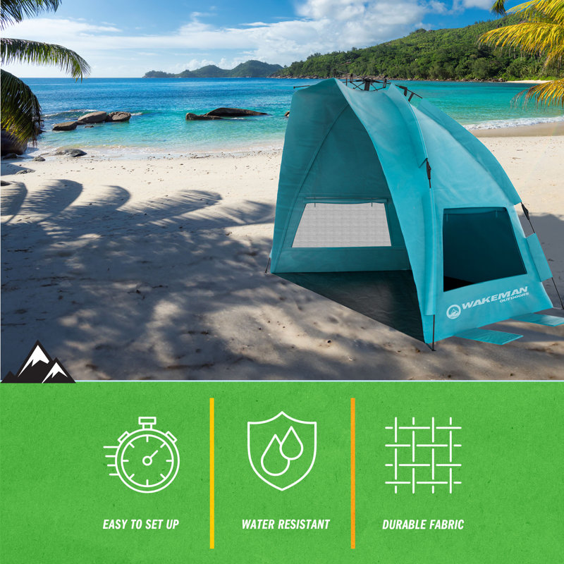 Wakeman Outdoors Pop-Up Beach Tent with UV Protection Water and