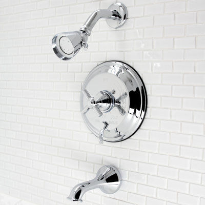 Robinet de baignoire et de douche à poignée simple Elinvar avec valve brute