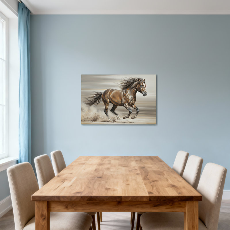 Animals Running Horse In Motion Dust Trail, 12" H x 18" W