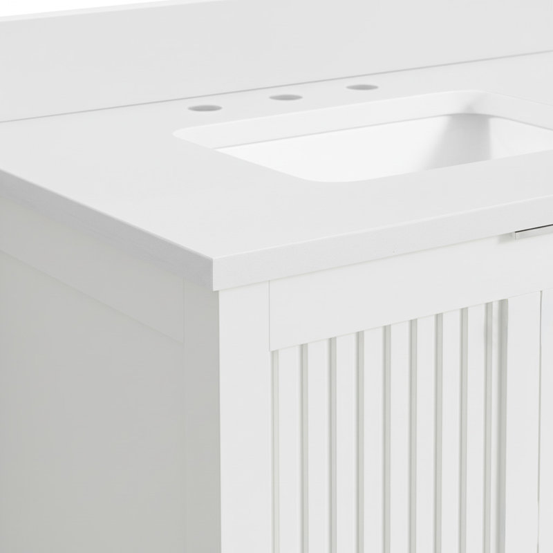 Through Lines 60" Double Bathroom Vanity, White
