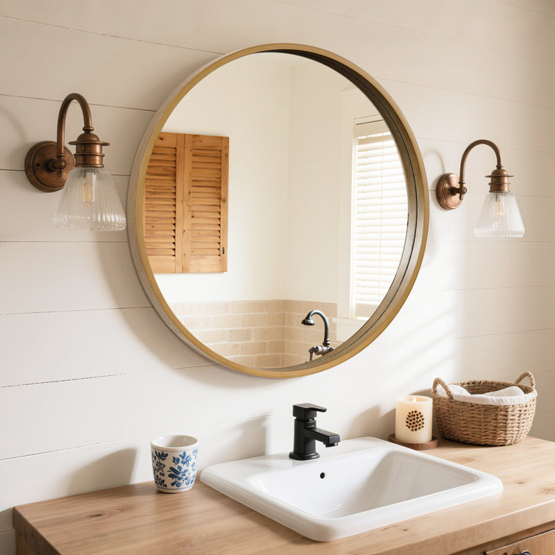 Miroir Karrina, 24 po x 24 po, Miel profond