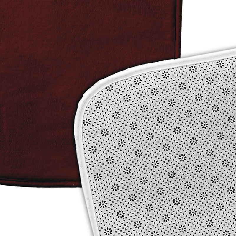 Tapis de salle de bain Maroon Xoxo, L 17 po x L 24 po, Rouge riche