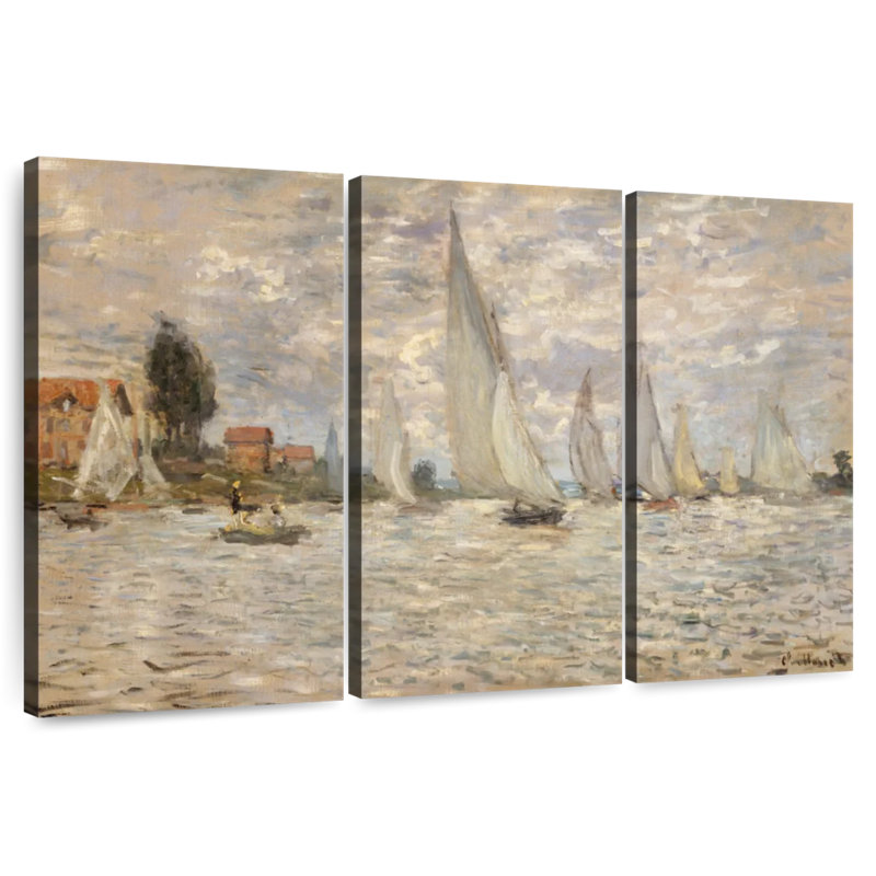 Sebbie, régate de voiliers à Argenteuil, 1874, H 36 po x l 57 po