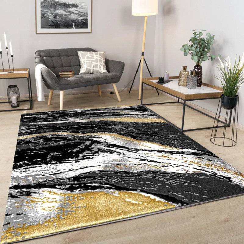 Jeze Area Rug Black, Rectangle 13'4 x 19'2 cm