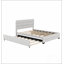 Lit plateforme tapissier avec lit gigogne et deux tiroirs