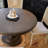 Zola Classical Round Wooden Dining Table In Antiqued Brown Finish
