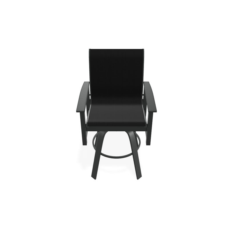 Fauteuil pivotant à hauteur de barre Leeward MGP, Noir 5D Sunbrella®, Graphite texturé