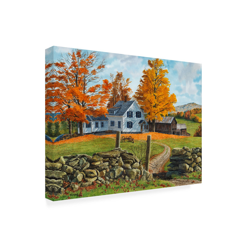 «Autumn Near Guilford» par Michael Davidoff - peinture sur toile tendue, H 14 po x l 19 po