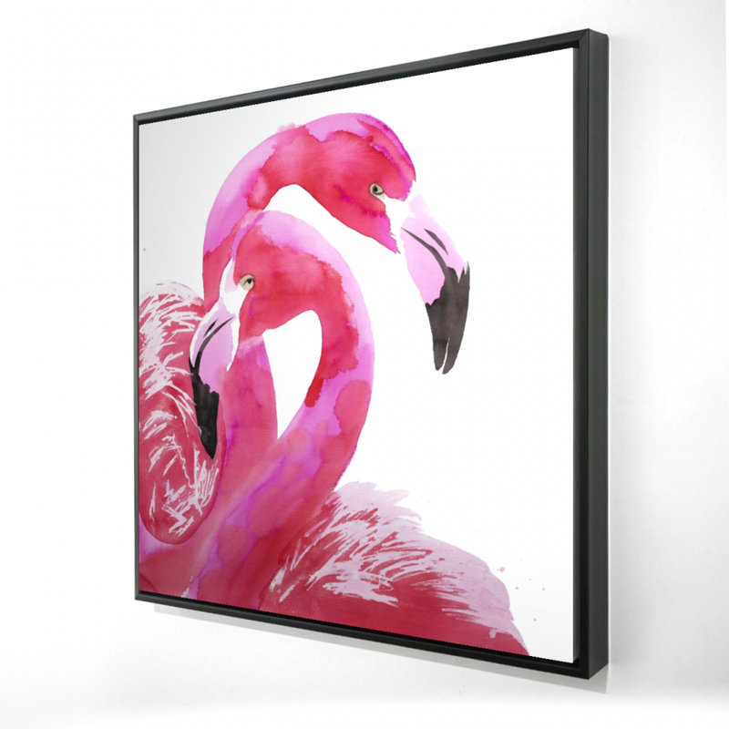 «Watercolor Flamingo Love», H 24 po x l 24 po