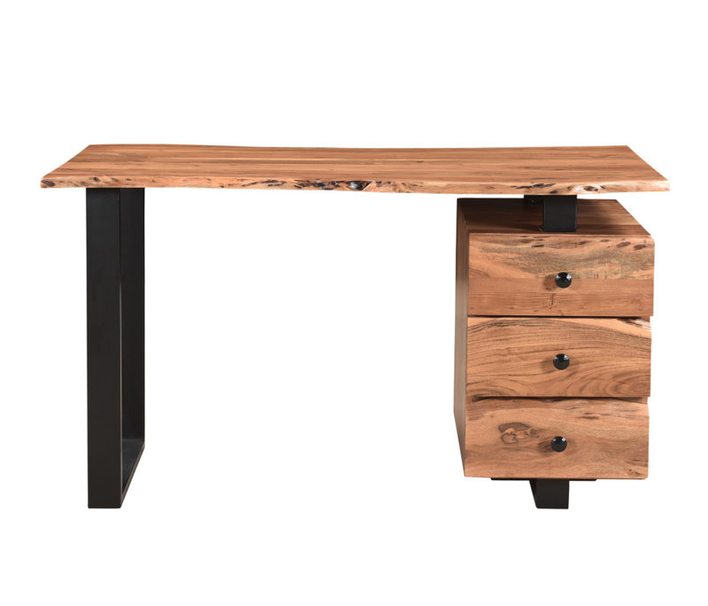 HomeRoots Solid Wood Iron Writing Desk