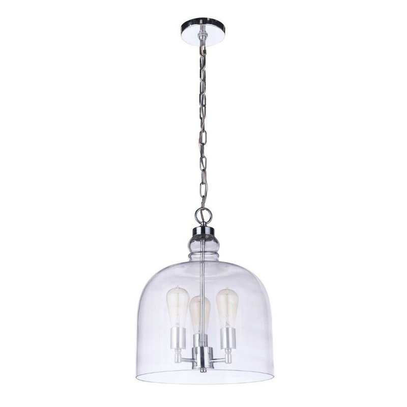 3 - Light Dome Pendant, Chrome