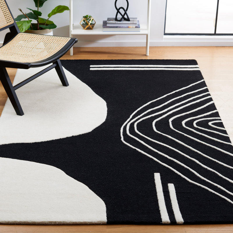 Alisan Abstract Wool Hand Tufted Area Rug, Rectangle 152 X 244