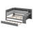Full Size Daybed With Storage Shelves And Trundle, Charging Station And LED Light, Desk And Upholstered Headboard And Backrest-261994289
