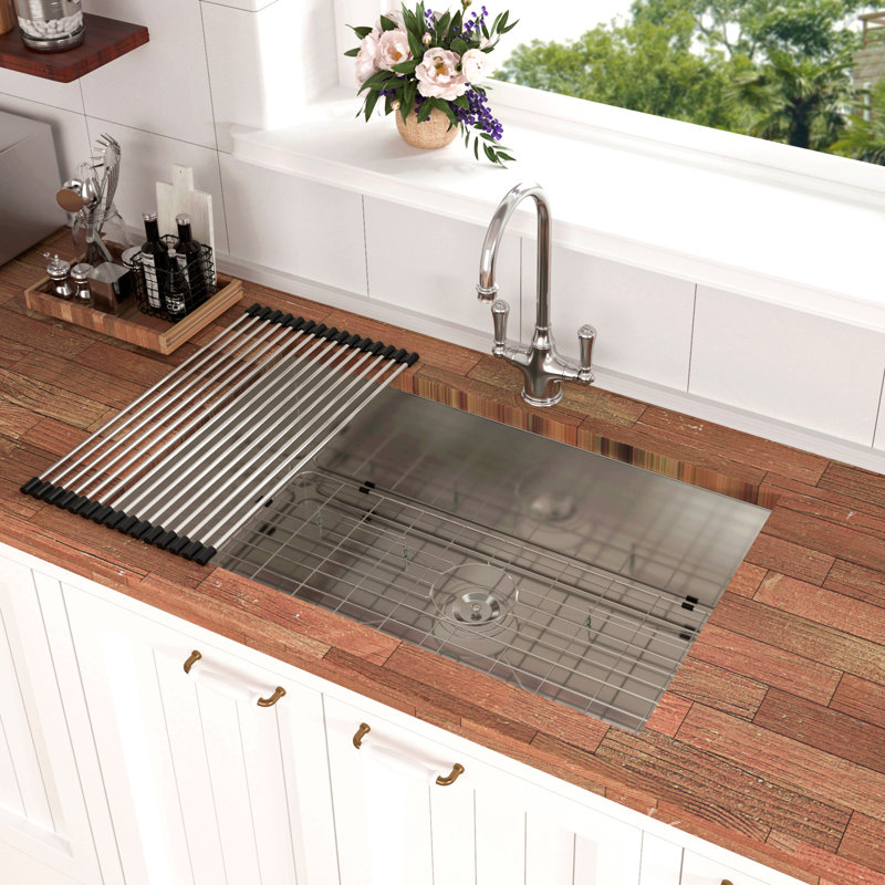 Évier de cuisine encastrable 33 po - 33 po x 19 po x 9 po - Évier de cuisine en acier inoxydable encastrable 16 pouces de profondeur 9 pouces